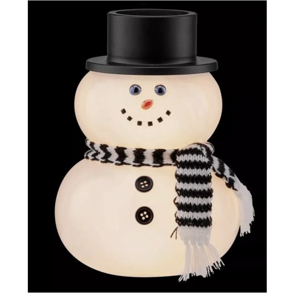 Scentsy "Snow Cute"‎ Snowman Full-Size Glass Wax Warmer In Box Hard to Find NIB